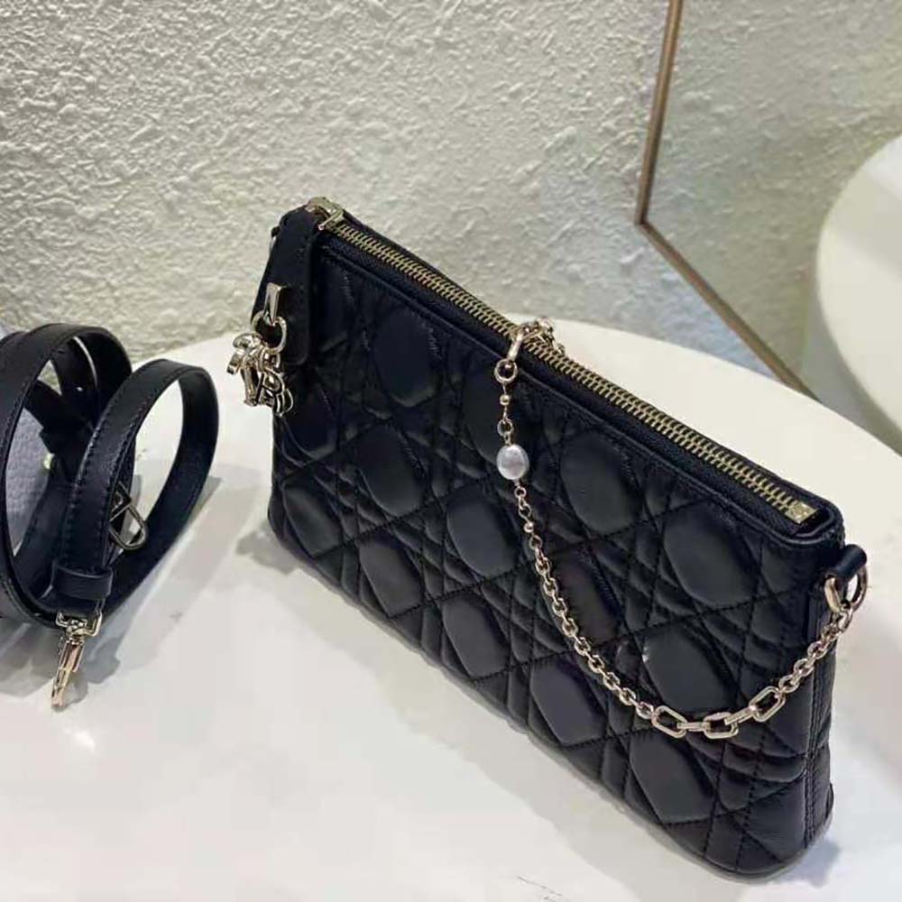 Dior Women Miss Dior Midi Mini Bag Black Cannage Lambskin - image 5