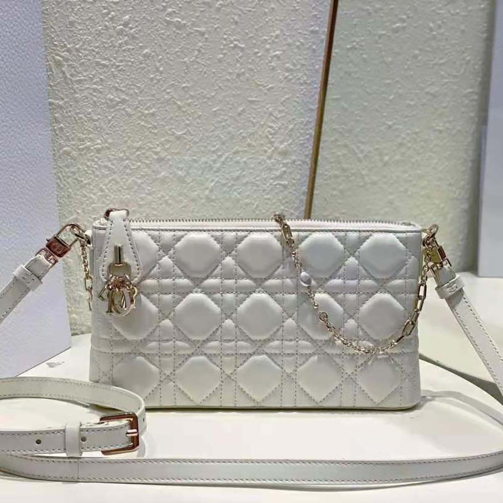 Close-up of Latte Cannage stitching on Dior Women Miss Dior Midi Mini Bag