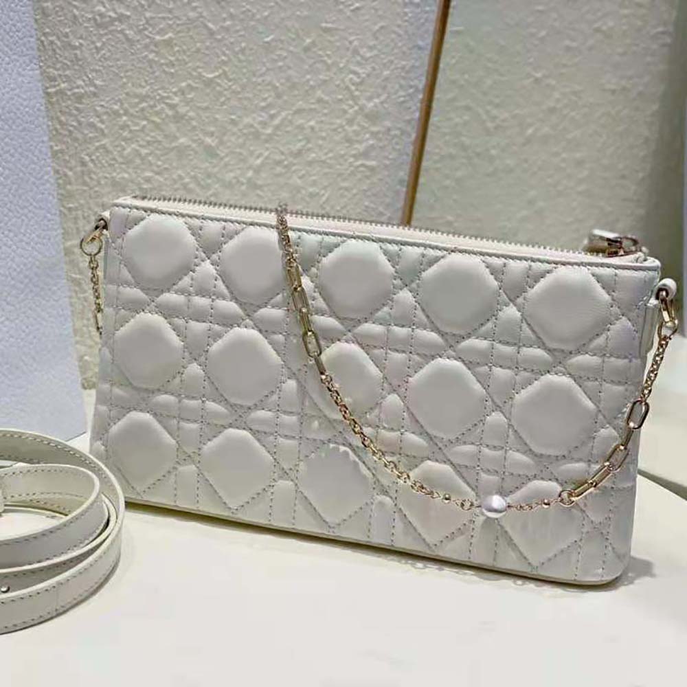 Dior Women Miss Dior Midi Mini Bag Latte Cannage Lambskin - image 6