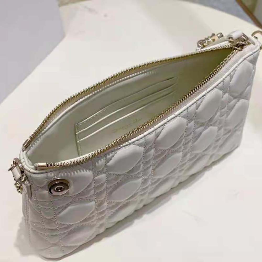 Dior Women Miss Dior Midi Mini Bag Latte Cannage Lambskin - image 9