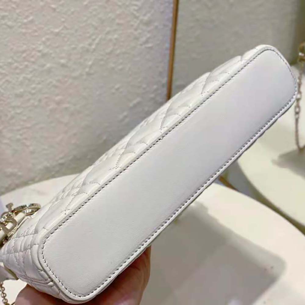 Dior Women Miss Dior Midi Mini Bag Latte Cannage Lambskin - image 8