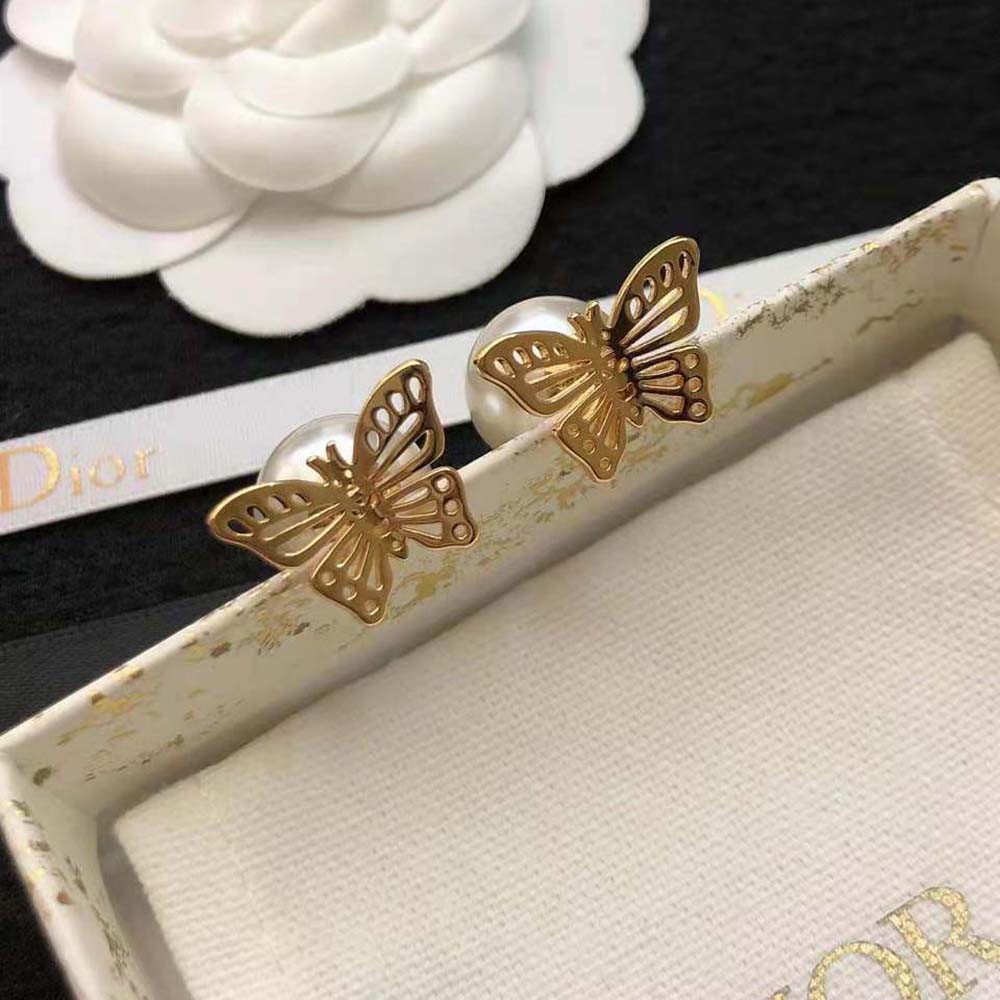 Dior Women Tribales Earrings Gold-Finish Metal and White Resin Pearls - image 8