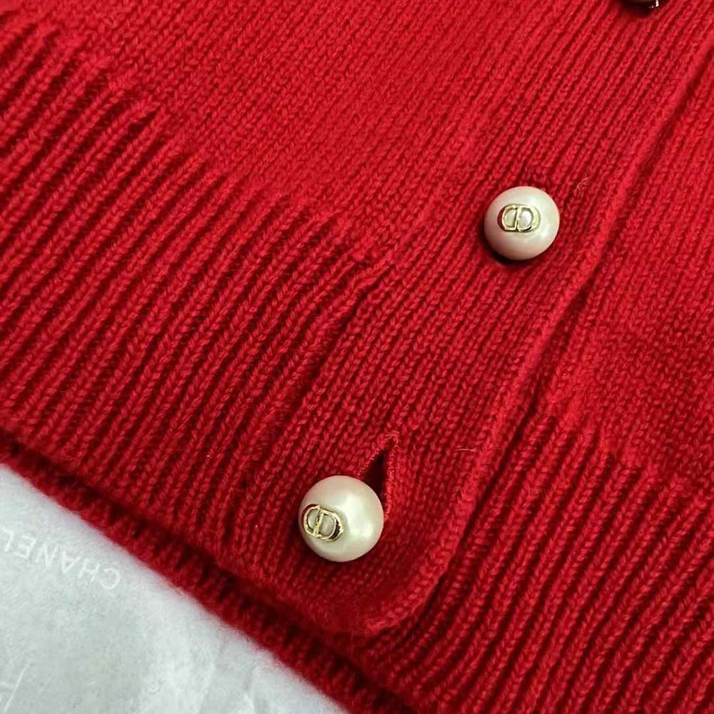 Dior Women Twin-set Amaryllis Red Cashmere Knit - image 4