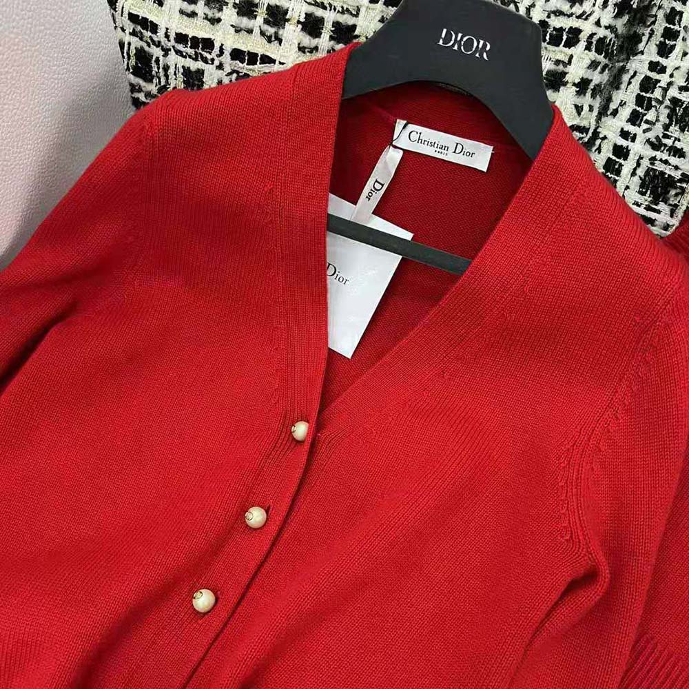 Dior Women Twin-set Amaryllis Red Cashmere Knit - image 8