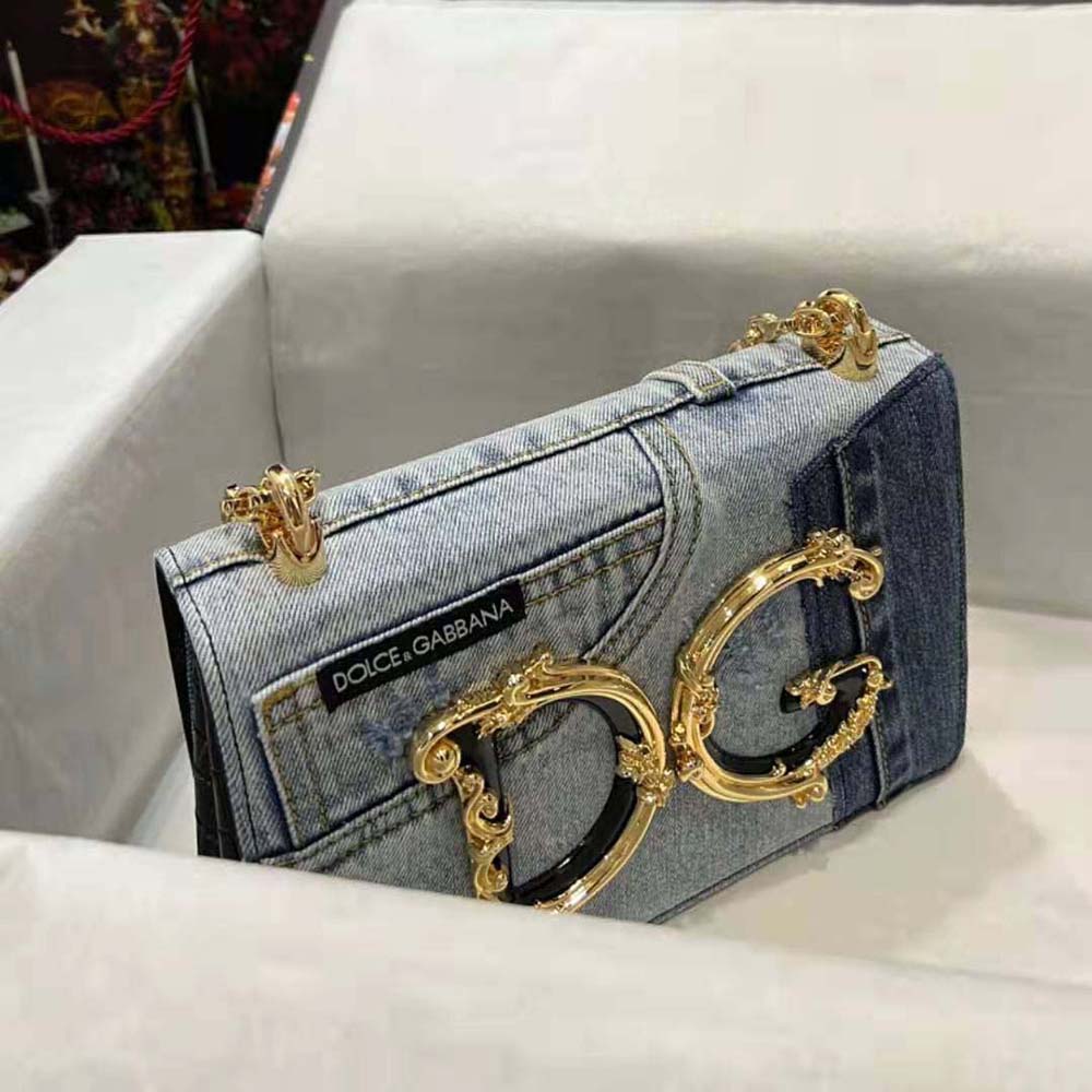 Dolce Gabbana D&G Women DG Girls Bag in Patchwork Denim and Plain Calfskin - image 4