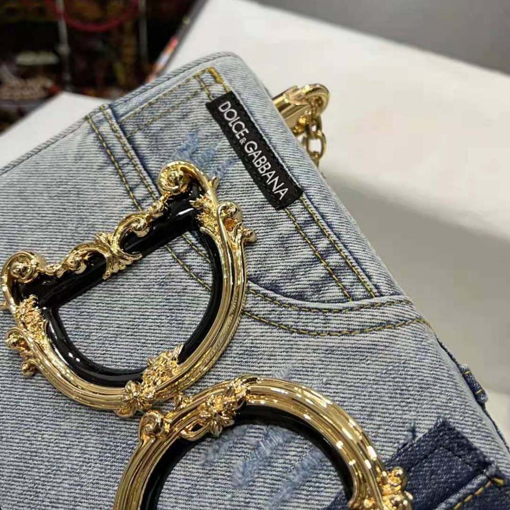 Dolce Gabbana D&G Women DG Girls Bag in Patchwork Denim and Plain Calfskin - image 9