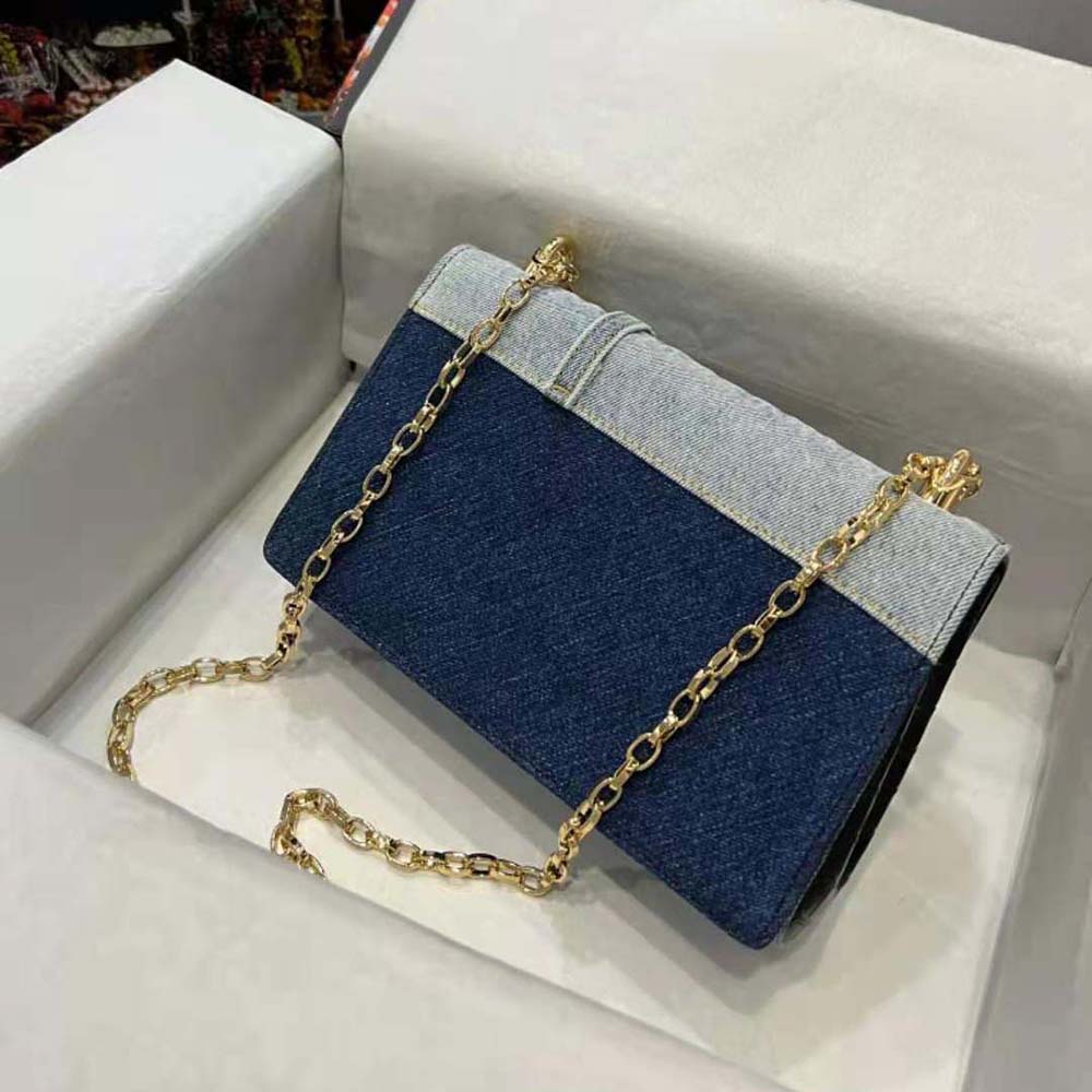 Dolce Gabbana D&G Women DG Girls Bag in Patchwork Denim and Plain Calfskin - image 5