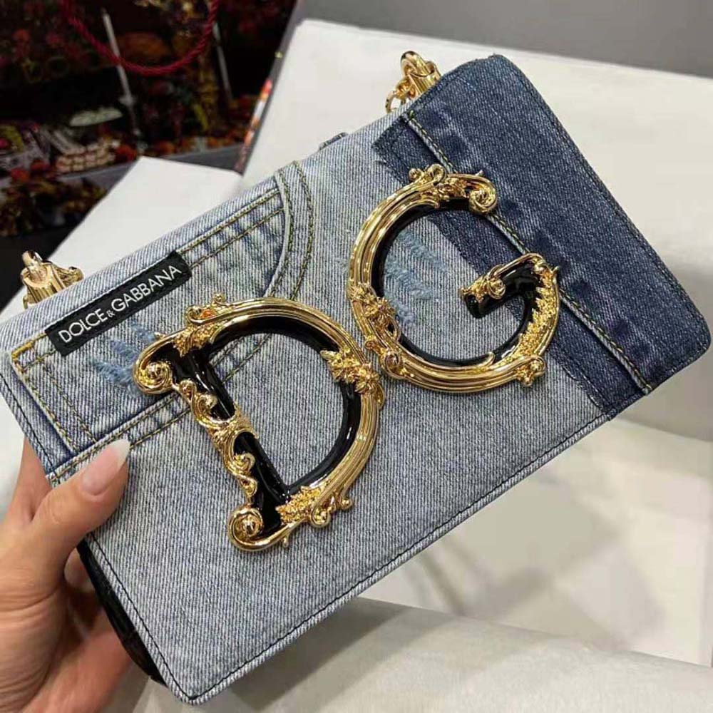 Dolce Gabbana D&G Women DG Girls Bag in Patchwork Denim and Plain Calfskin - image 8