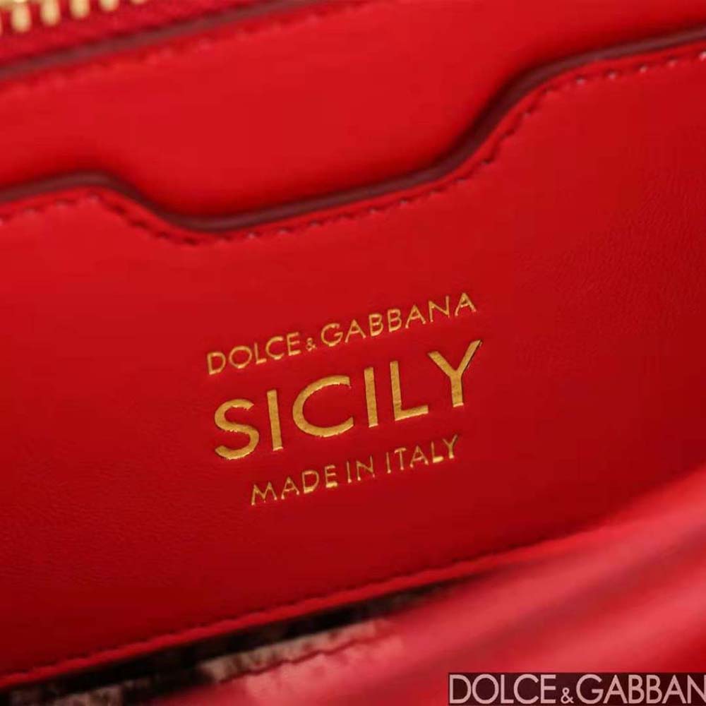 Dolce Gabbana D&G Women Elongated Sicily Handbag-Red - image 10
