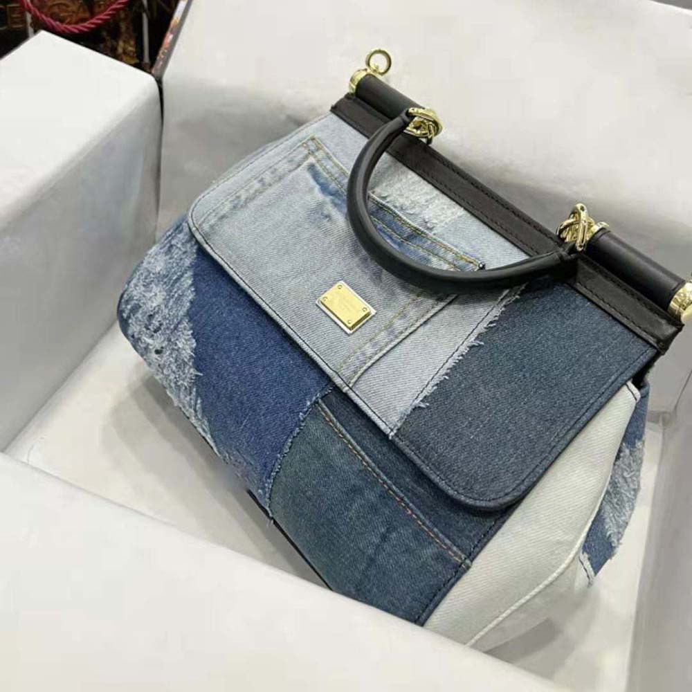 Dolce Gabbana D&G Women Large Sicily Handbag-Blue - image 5