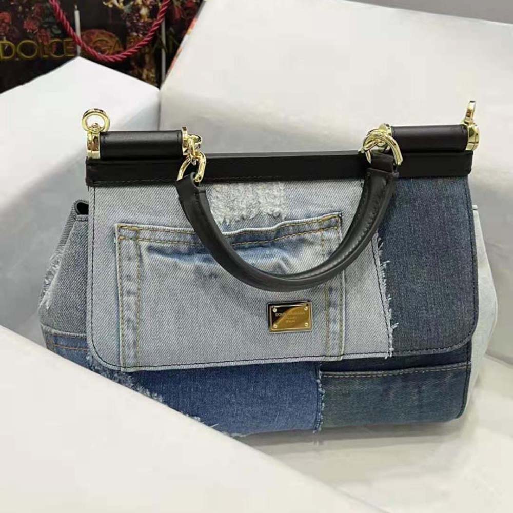 Dolce Gabbana D&G Women Large Sicily Handbag-Blue - image 4