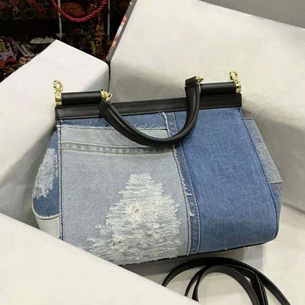 Dolce Gabbana D&G Women Large Sicily Handbag-Blue - image 6