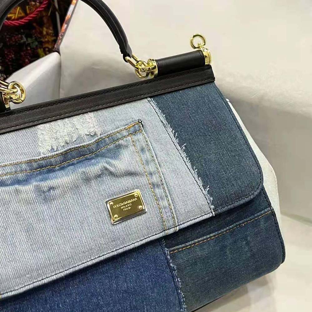 Dolce Gabbana D&G Women Large Sicily Handbag-Blue - image 9