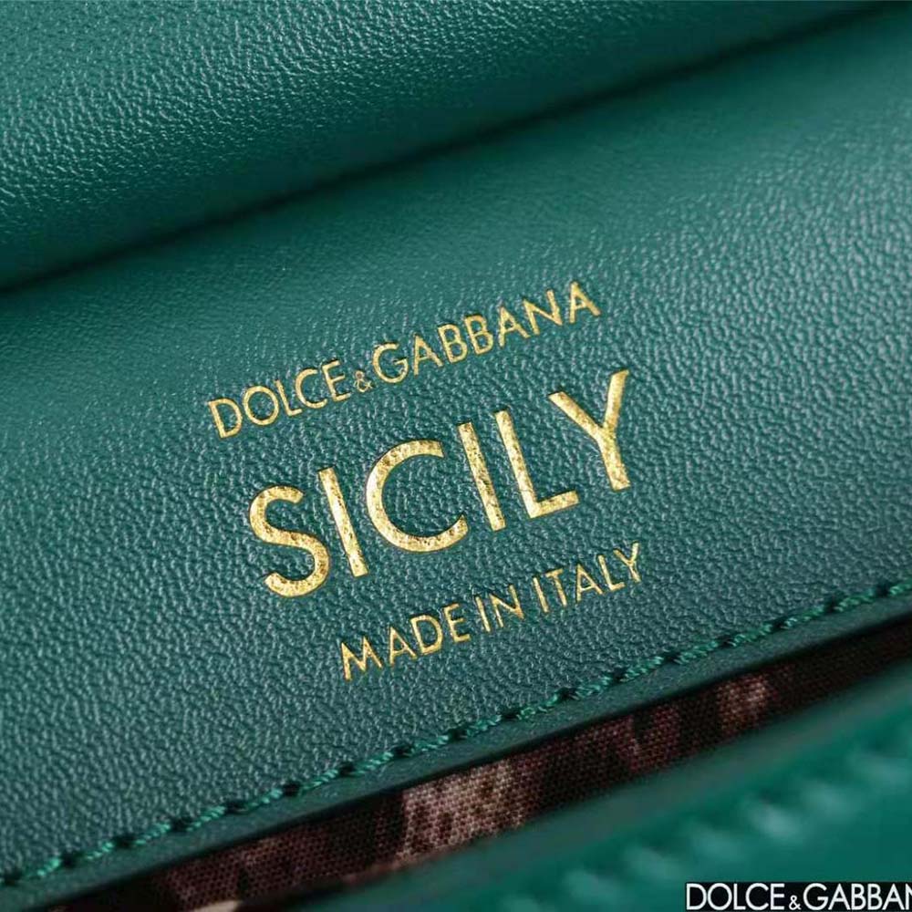 Dolce Gabbana D&G Women Small Sicily Handbag-Green - image 9