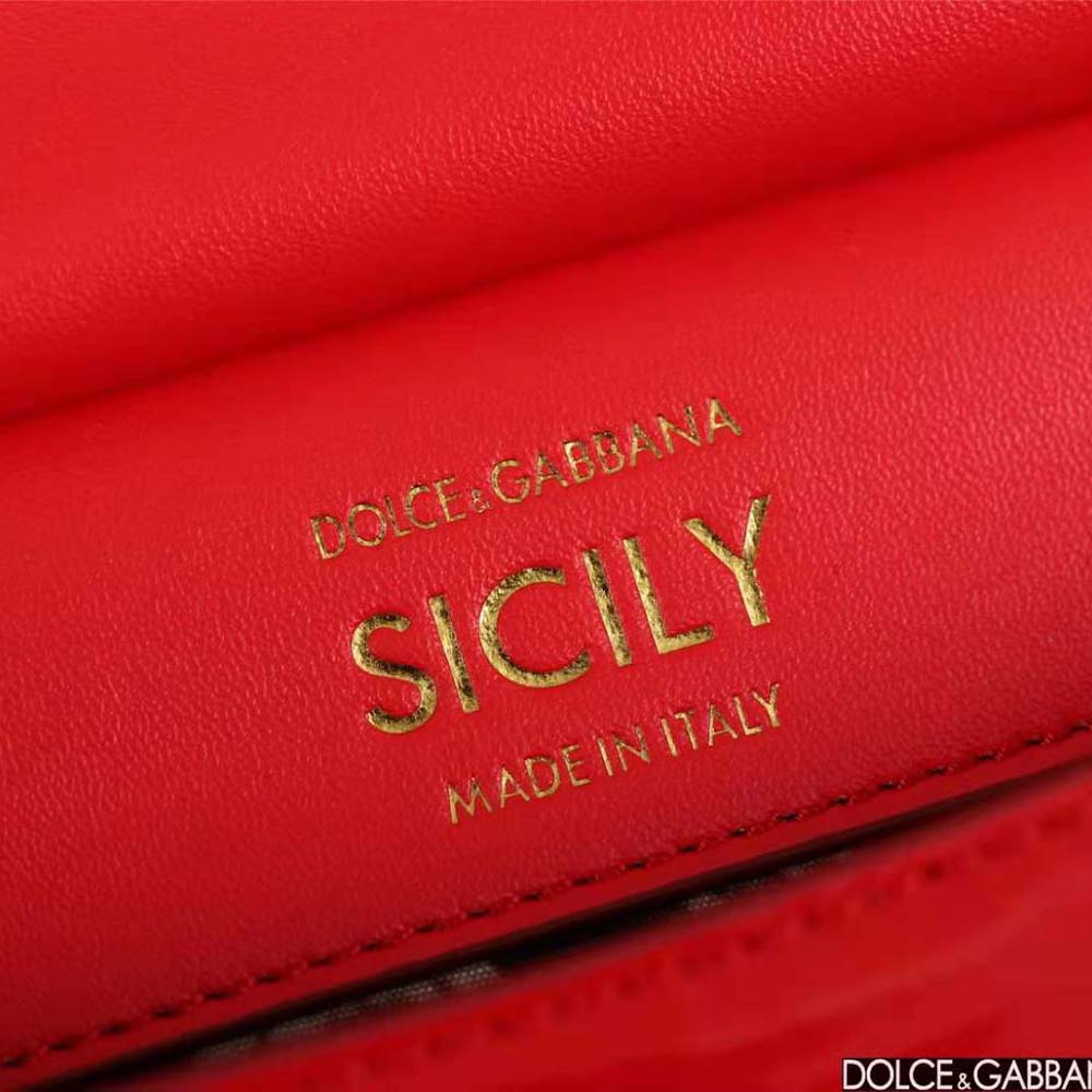Dolce Gabbana D&G Women Small Sicily Handbag-Red - image 10