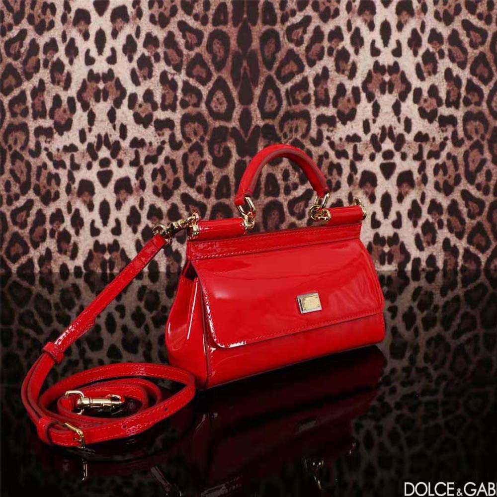 Dolce Gabbana D&G Women Small Sicily Handbag-Red - image 4