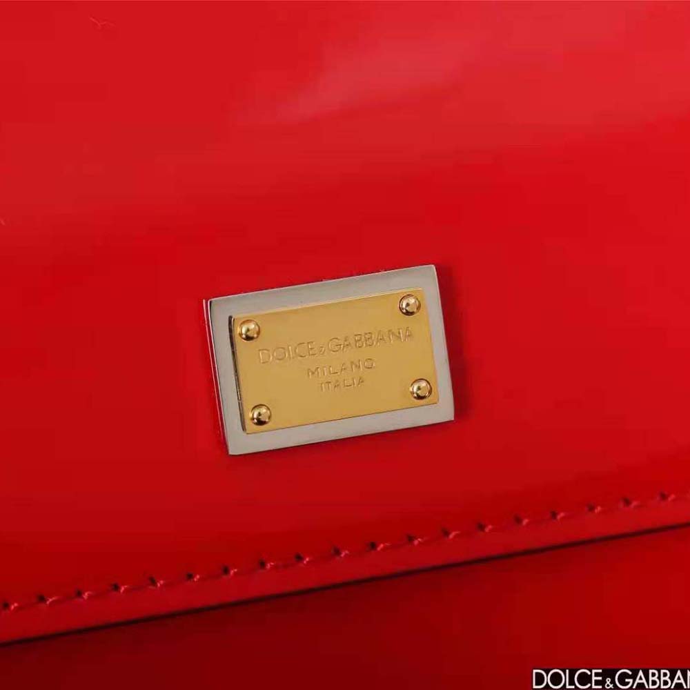 Dolce Gabbana D&G Women Small Sicily Handbag-Red - image 8