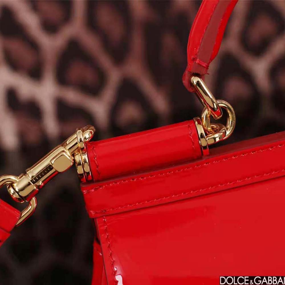 Dolce Gabbana D&G Women Small Sicily Handbag-Red - image 7