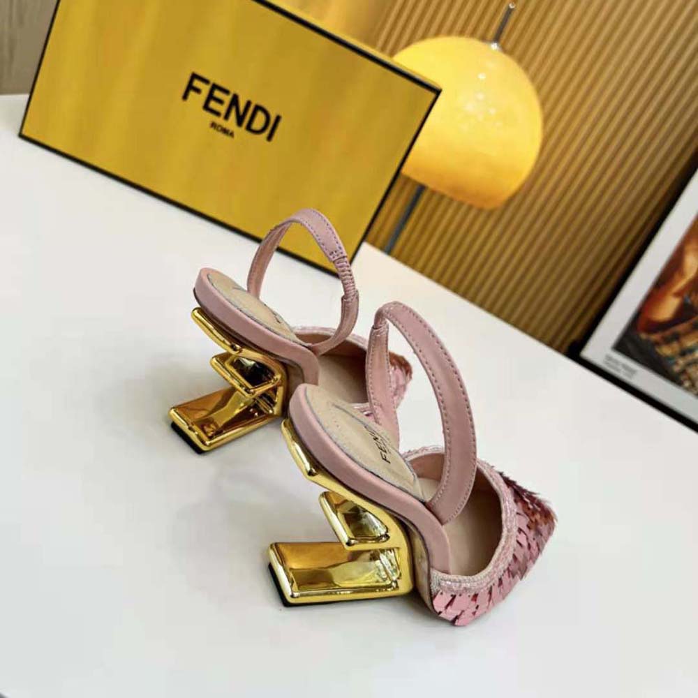 Fendi Women Colibrì Lite Pink Sequin High-heeled Slingbacks - image 10