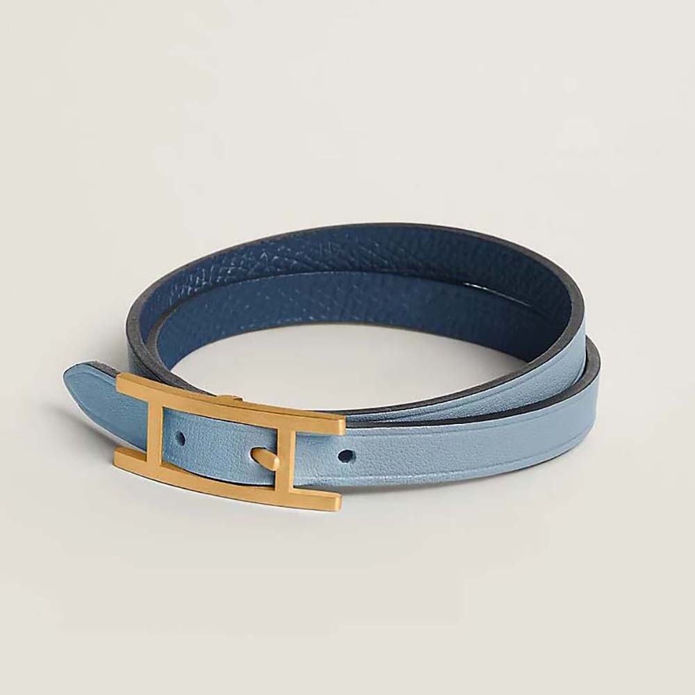 Hermes Unisex Behapi Double Tour Bracelet-Brown - image 7