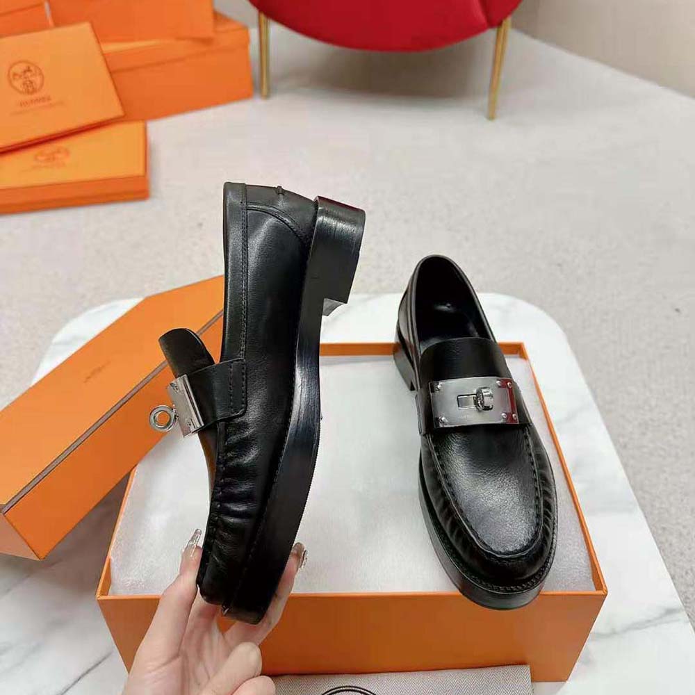 Hermes Men Hot Loafer in Calfskin-Black - image 6