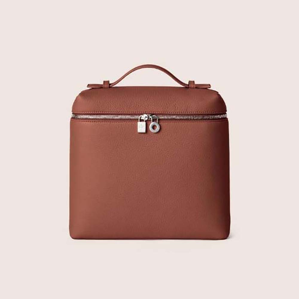 Front view of Loro Piana Women Extra Pocket Backpack L23.5-Brown