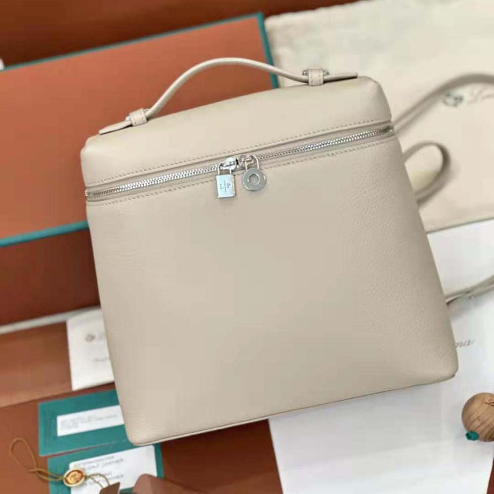 Back showing adjustable straps of Loro Piana Women Extra Pocket Backpack