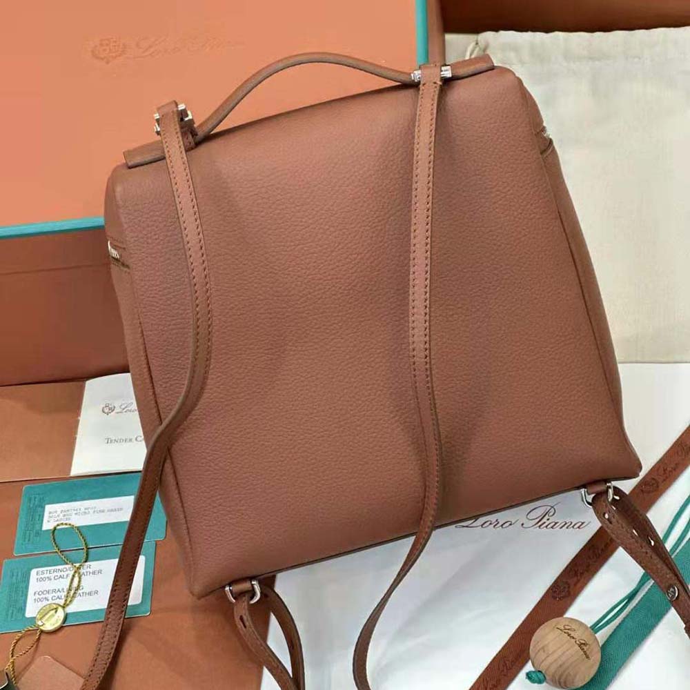 Loro Piana Women Extra Pocket Backpack L23.5-Brown - image 4