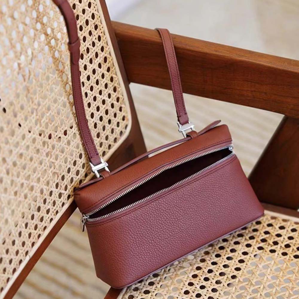 Loro Piana Women Extra Pocket Pouch L19 in Calfskin Leather-Brown - image 5