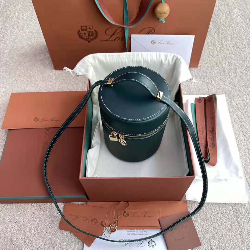 Loro Piana Women Medium Extra Case in Calfskin Leather-Green - image 7