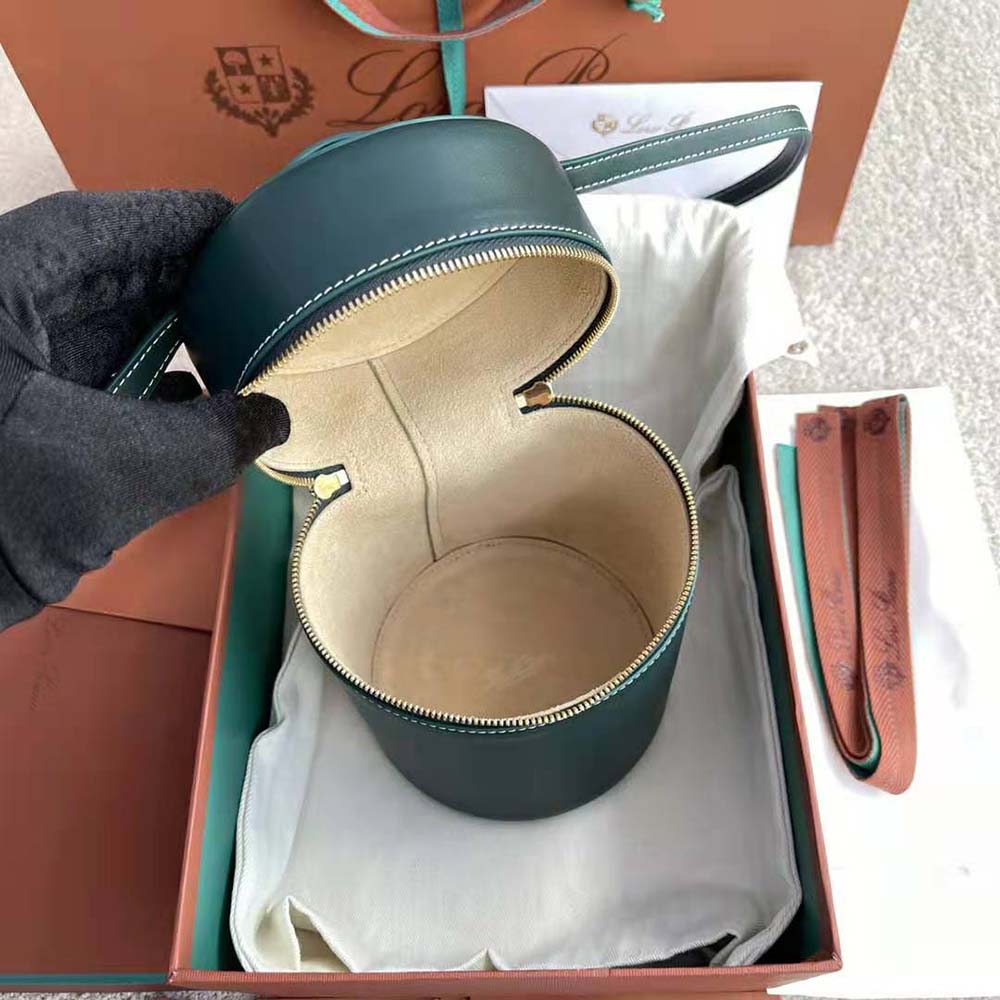 Loro Piana Women Medium Extra Case in Calfskin Leather-Green - image 9