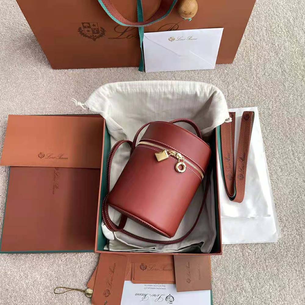 Loro Piana Women Medium Extra Case in Calfskin Leather-Red - image 4