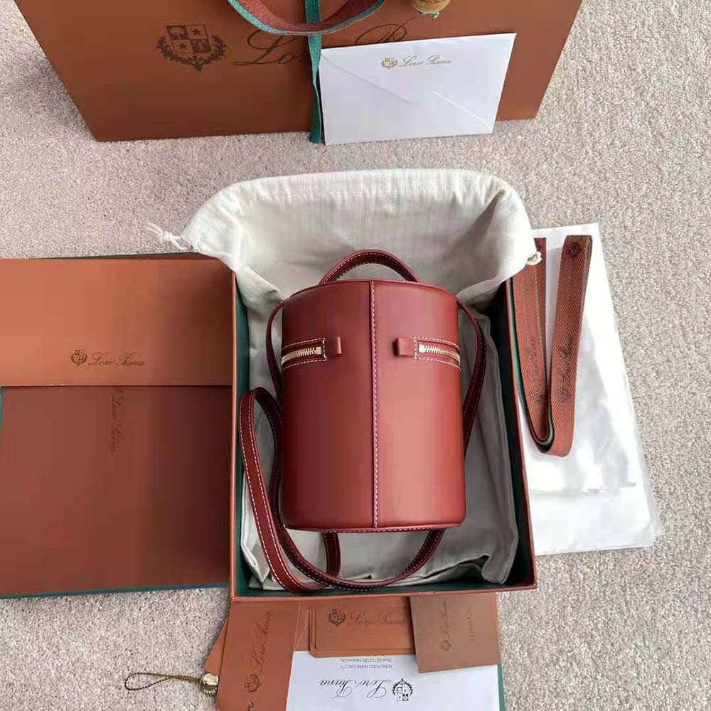 Loro Piana Women Medium Extra Case in Calfskin Leather-Red - image 6