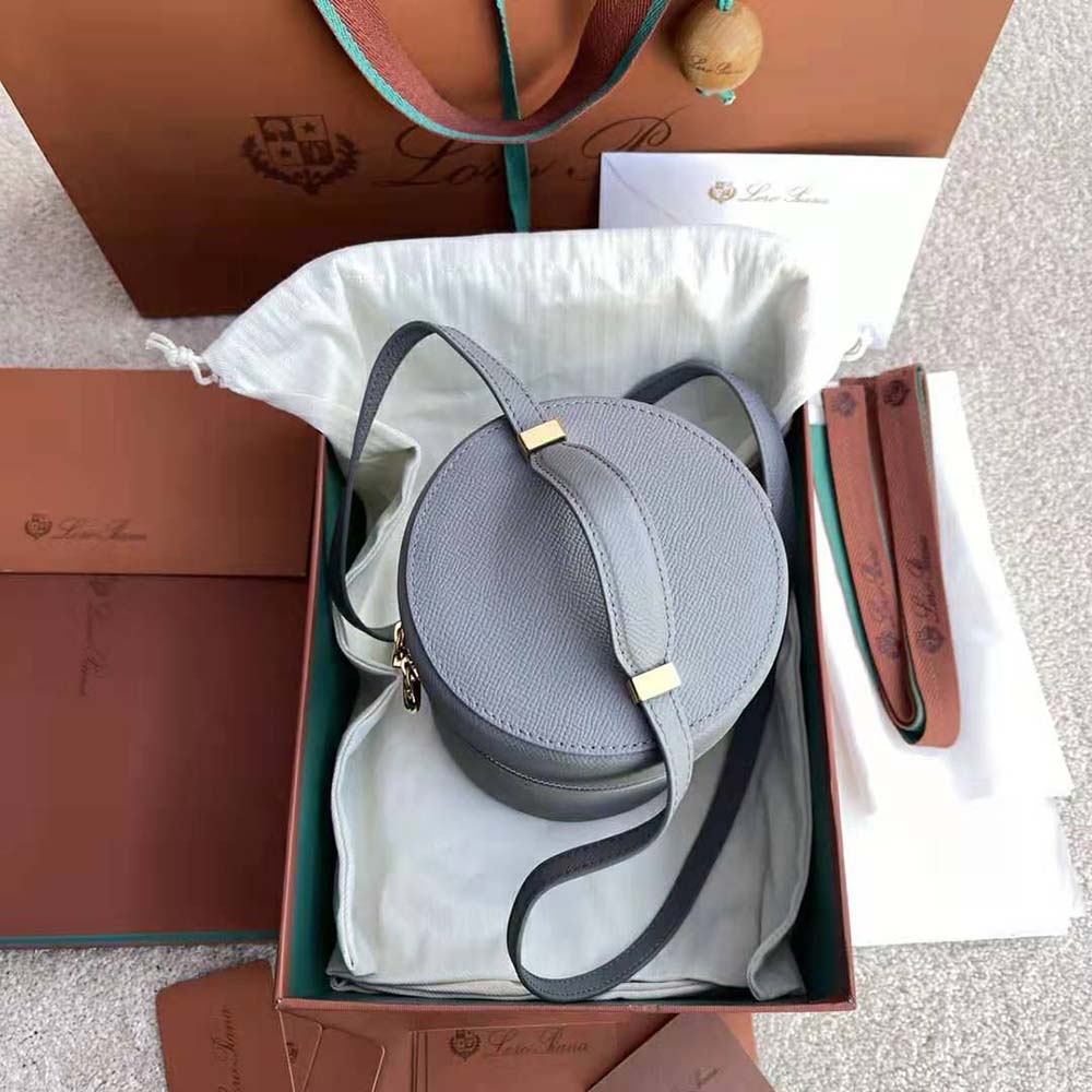 Loro Piana Women Medium Extra Case in Calfskin Leather-Silver - image 7