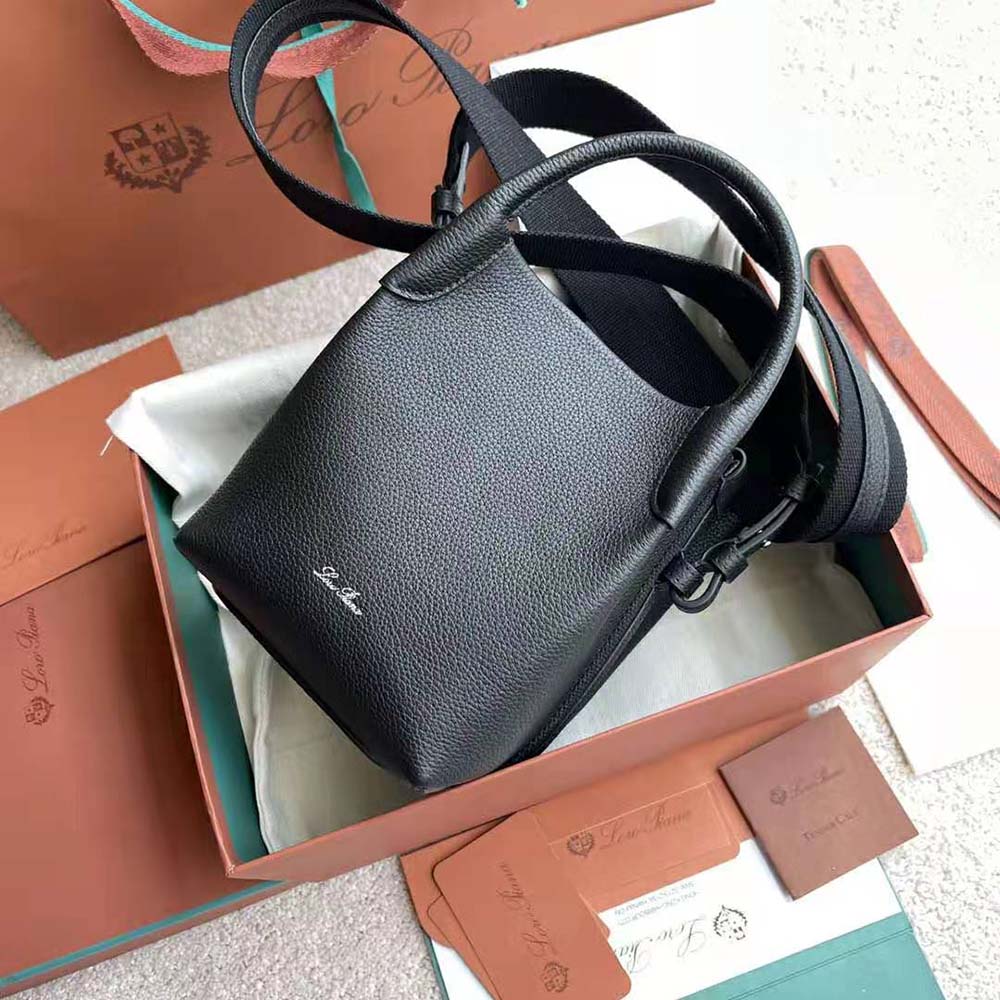 Loro Piana Women Micro Bale Bag in Calfskin Leather-Black - image 6