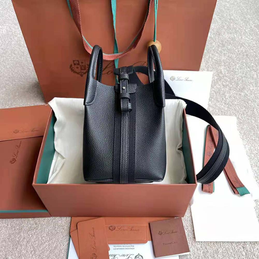 Loro Piana Women Micro Bale Bag in Calfskin Leather-Black - image 4