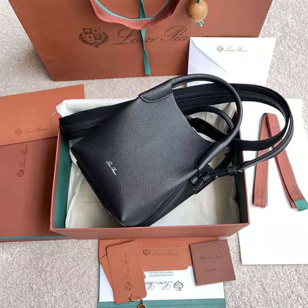 Loro Piana Women Micro Bale Bag in Calfskin Leather-Black - image 5
