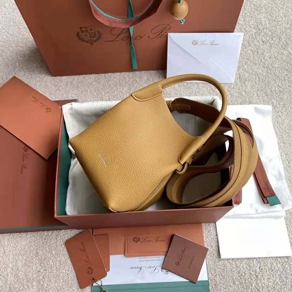 Loro Piana Women Micro Bale Bag in Calfskin Leather-Brown - image 5