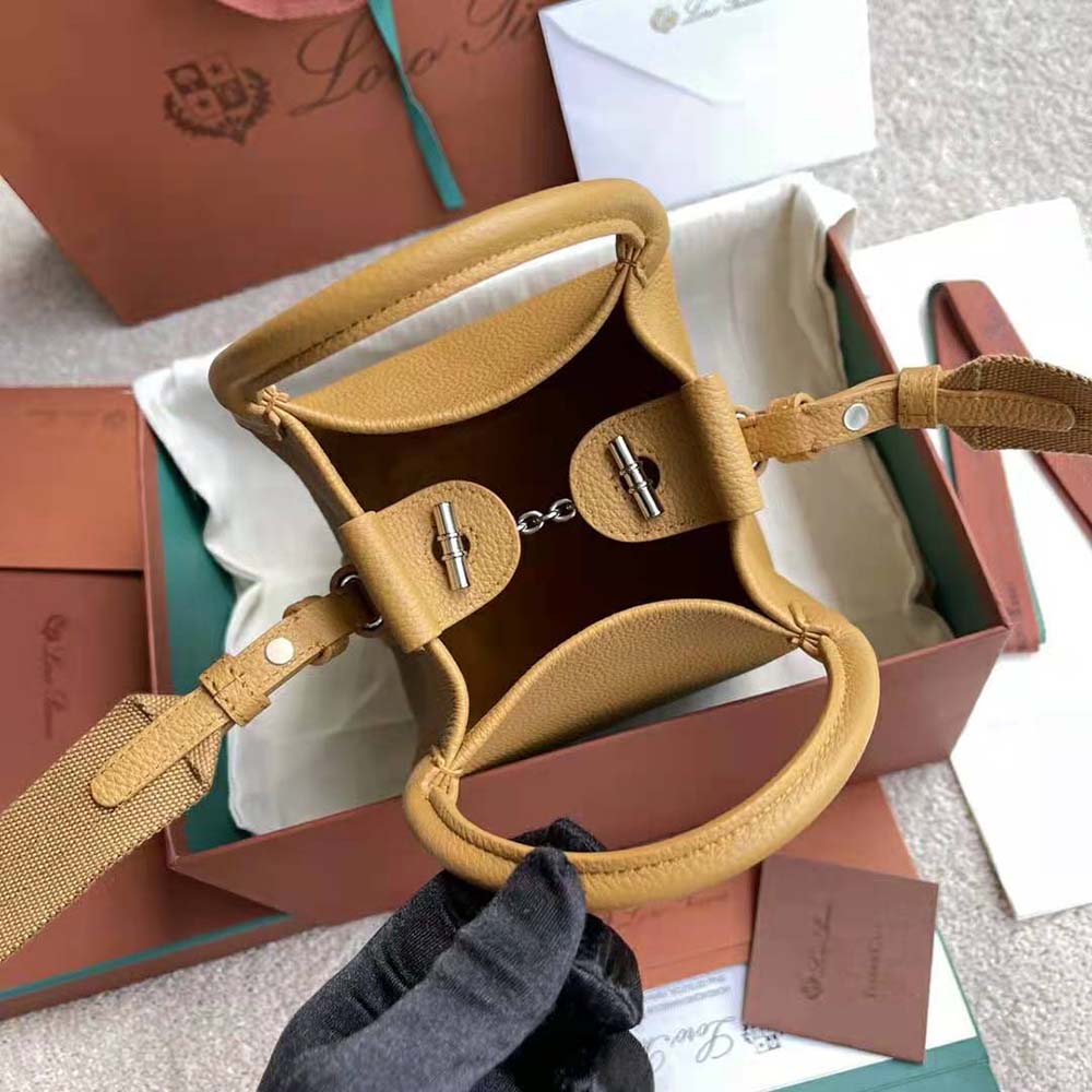 Loro Piana Women Micro Bale Bag in Calfskin Leather-Brown - image 8
