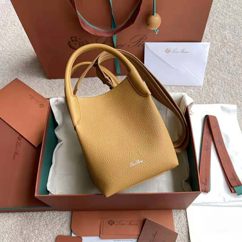 Loro Piana Women Micro Bale Bag in Calfskin Leather-Brown - image 4