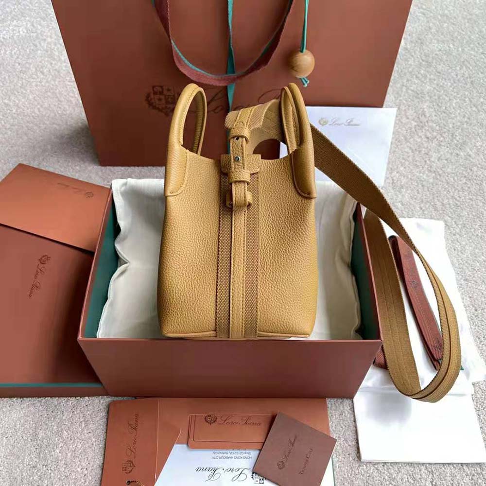 Loro Piana Women Micro Bale Bag in Calfskin Leather-Brown - image 6