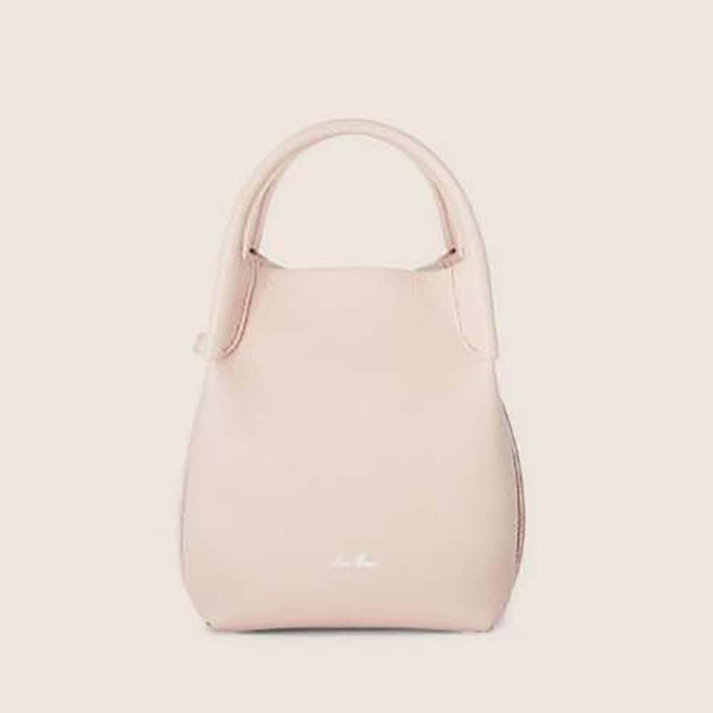 Front view of Loro Piana Women Micro Bale Bag in pink calfskin leather