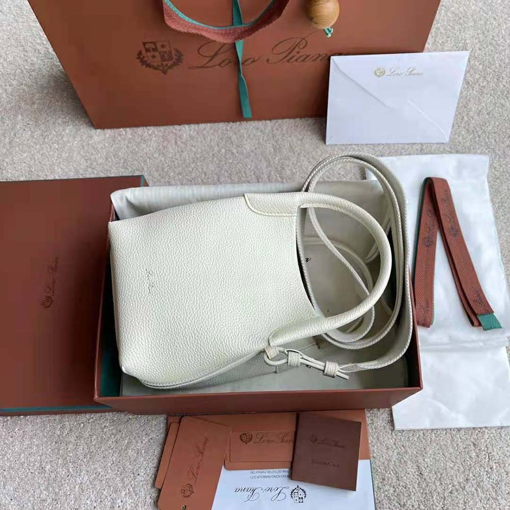 Loro Piana Women Micro Bale Bag in Calfskin Leather-White - image 5