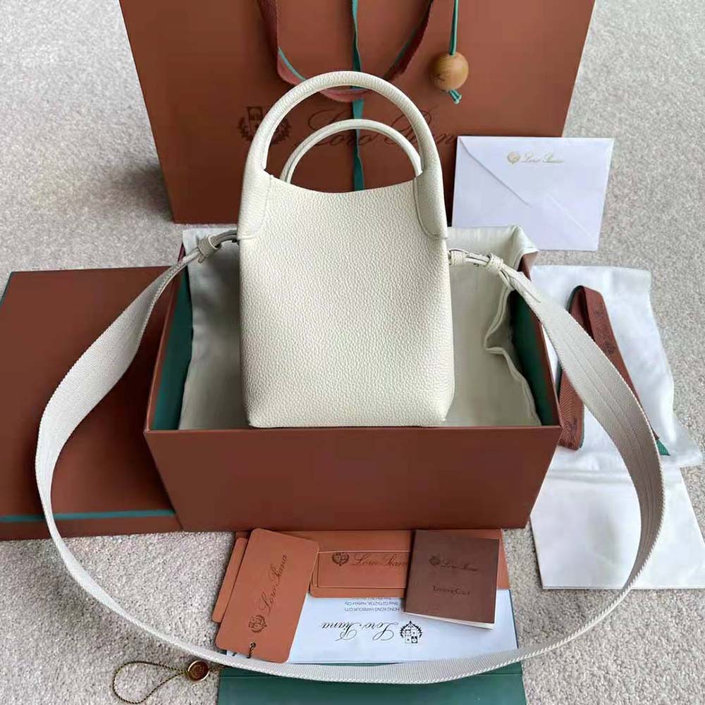 Side profile showcasing sleek silhouette of Loro Piana Women Micro Bale Bag