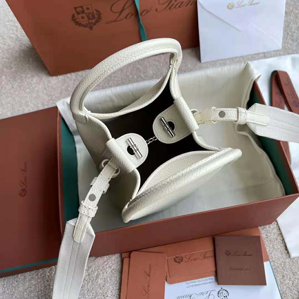 Loro Piana Women Micro Bale Bag in Calfskin Leather-White - image 7
