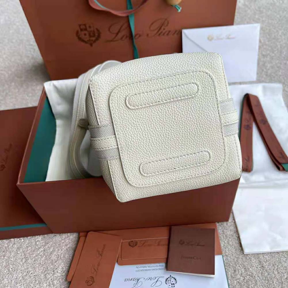 Loro Piana Women Micro Bale Bag in Calfskin Leather-White - image 6