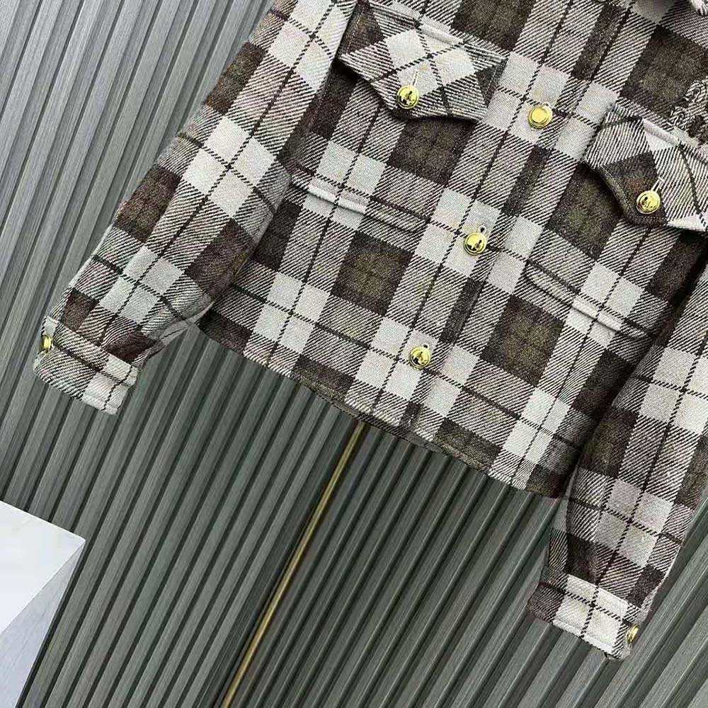 Miu Miu Women Check Blouson Jacket with Embroidered Logo - image 8