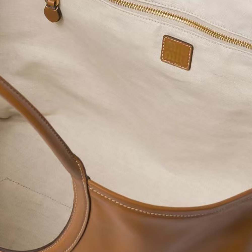 Miu Miu Women IVY Leather Bag with Leather Lettering Logo-Brown - image 6