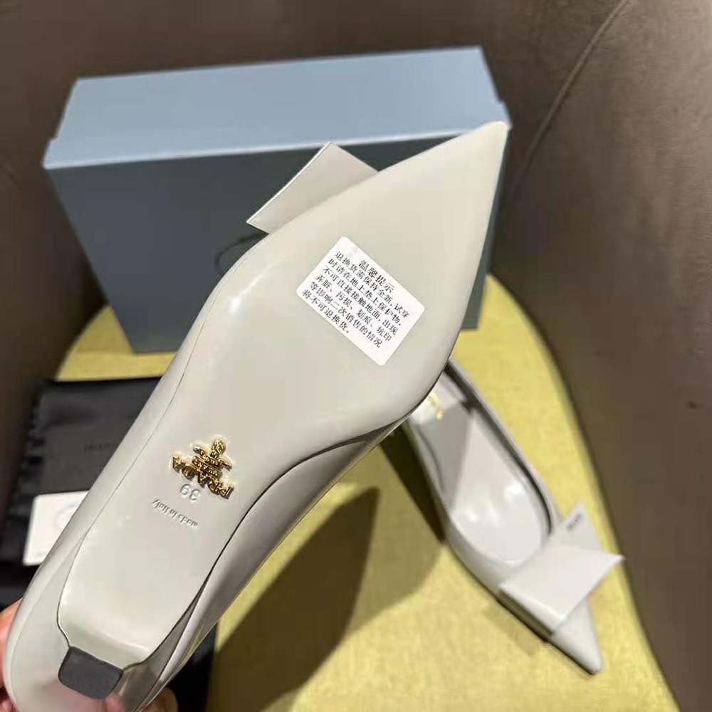 Prada Women Brushed Leather Pumps-Gray - image 6