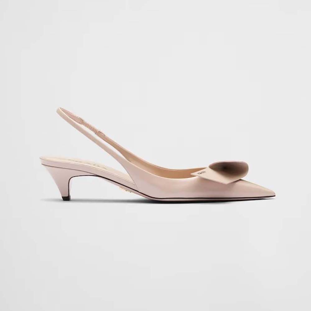 Prada Women Brushed Leather Slingback Pumps-Pink